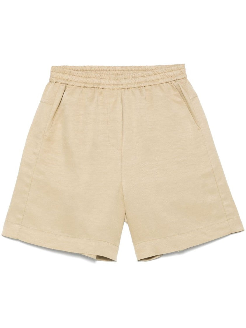 Nude Relaxed Fit Beige Twill Shorts