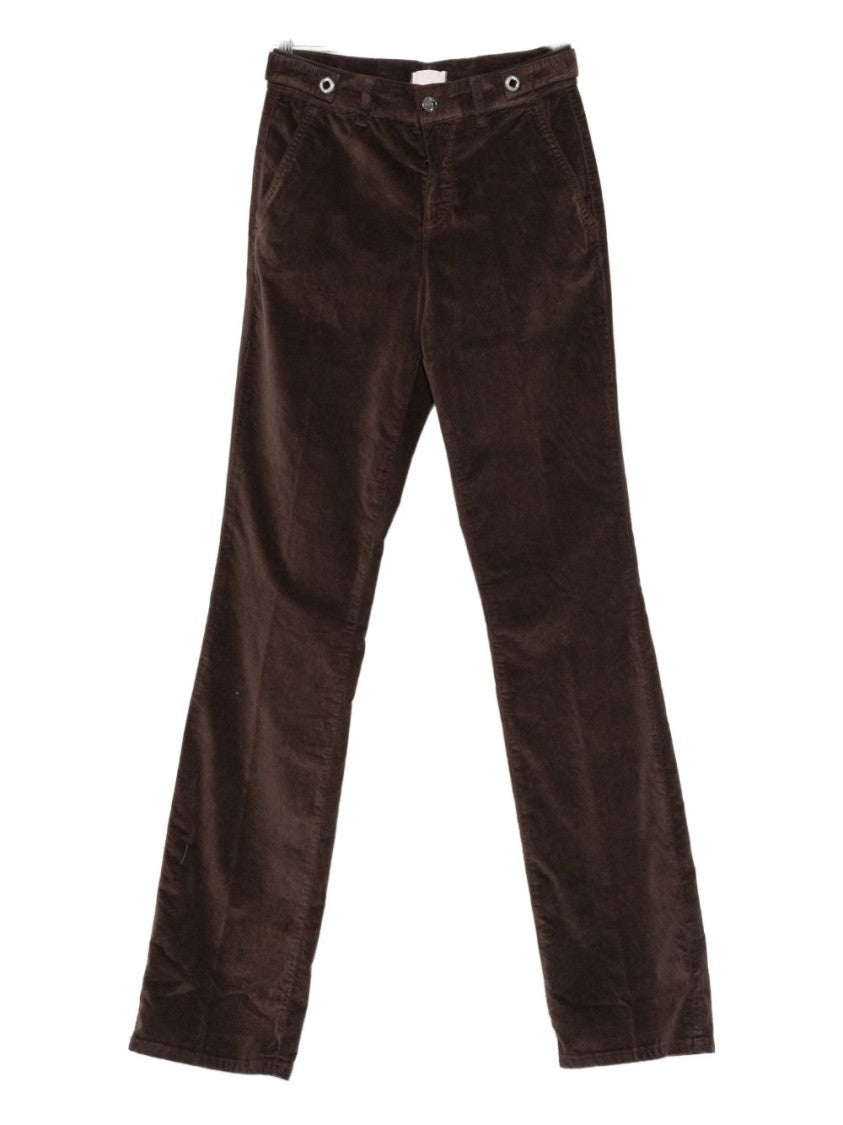 Liu Jo Straight-Leg Brown Trousers With Mid-Rise Waist
