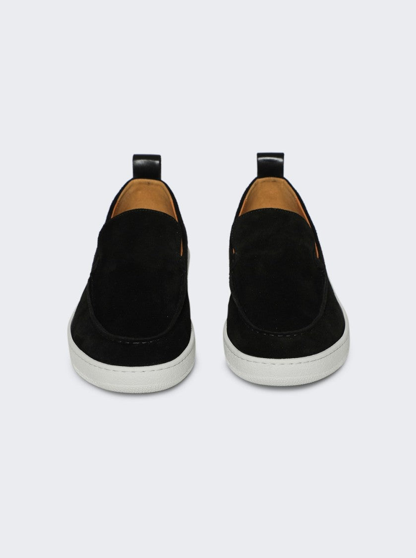 Lanvin Cruiser Suede Moccasins Black