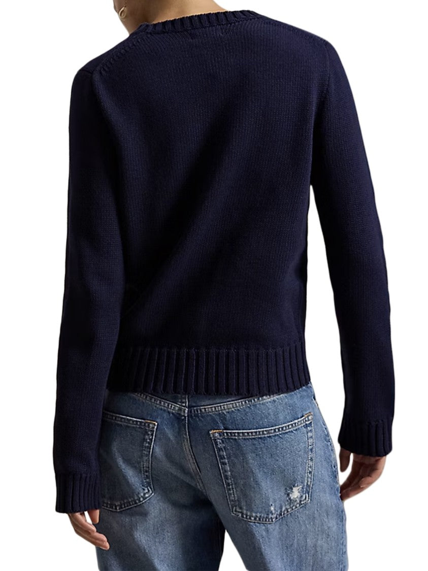 Polo Ralph Lauren Flag Cable Knit Cotton Pullover Sweater
