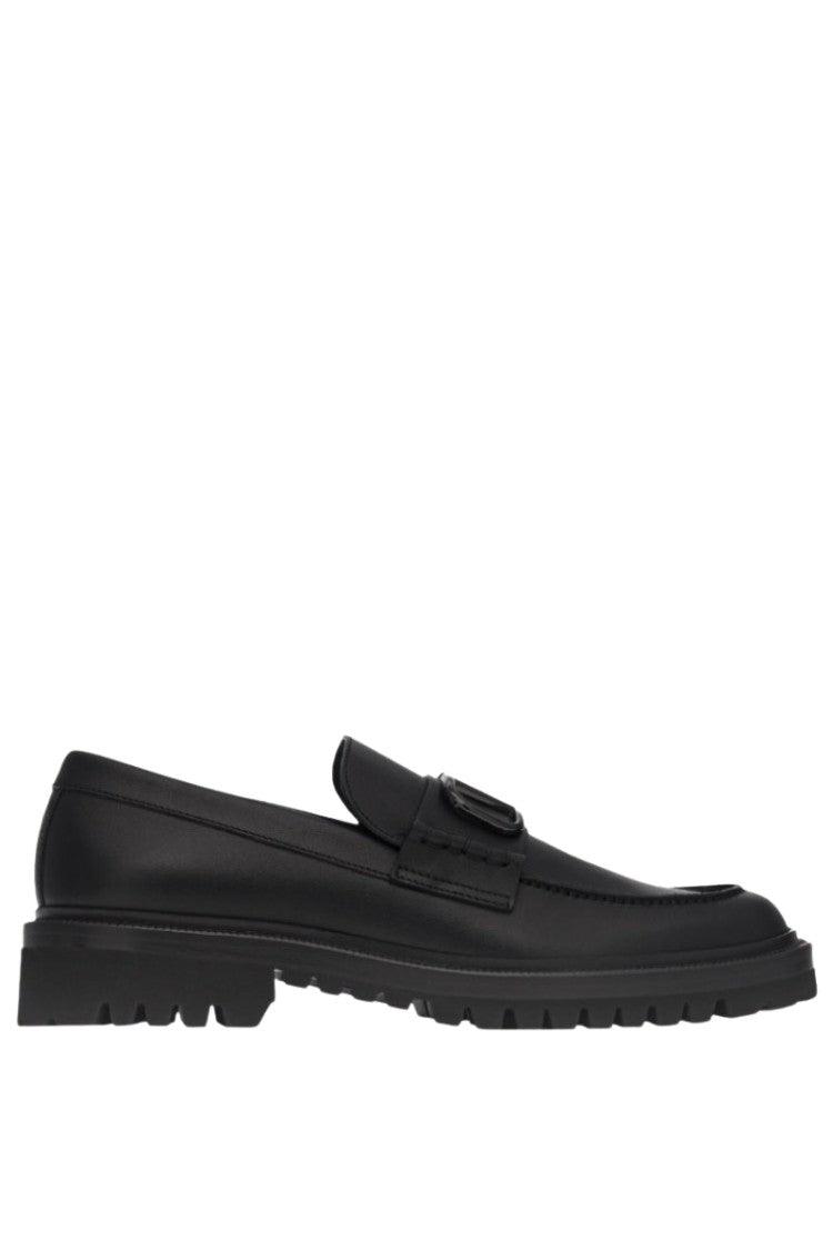 Valentino V Logo Leather Loafers