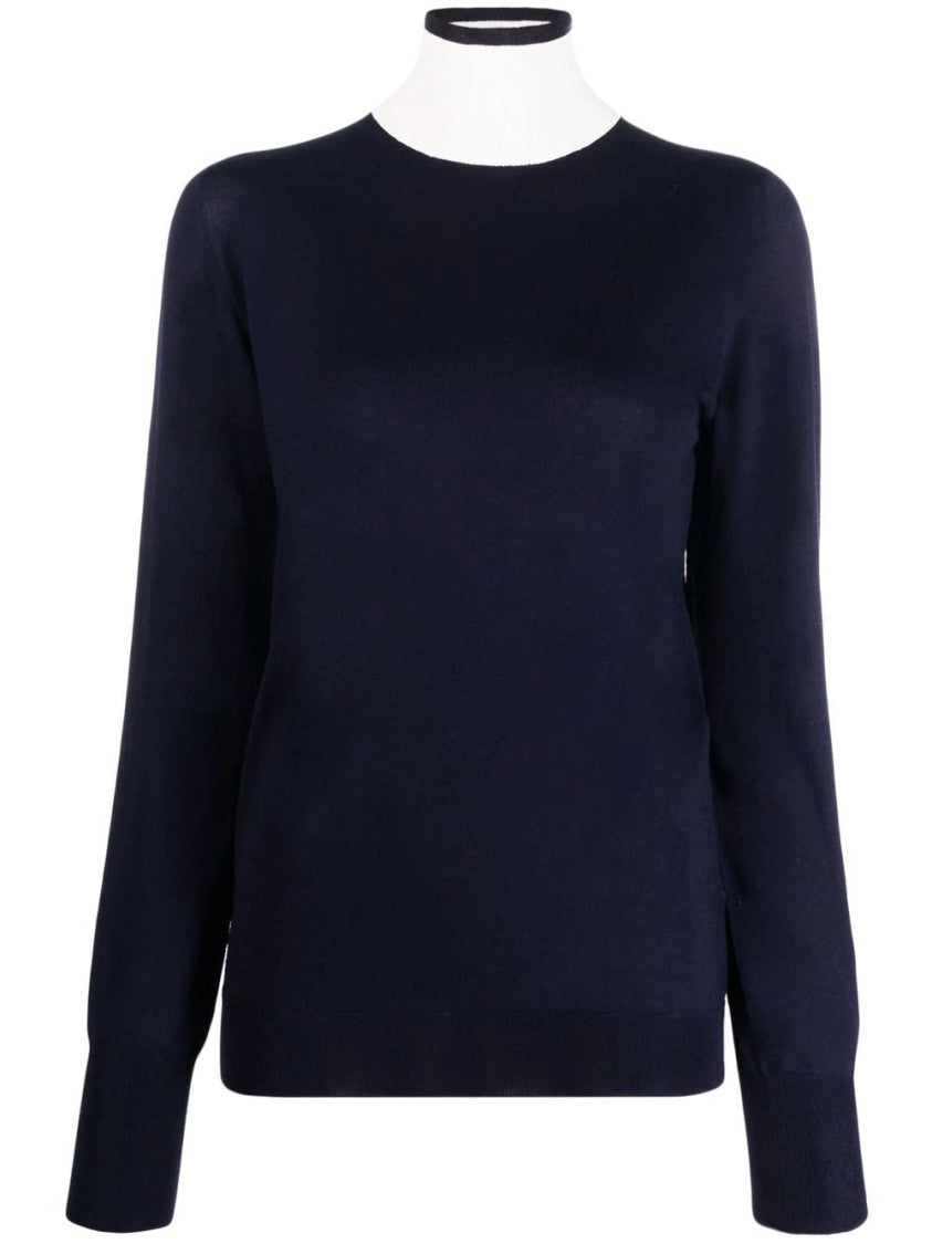 Jil Sander Minimalist Black Long Sleeve Sweater With Fitted Cuffs