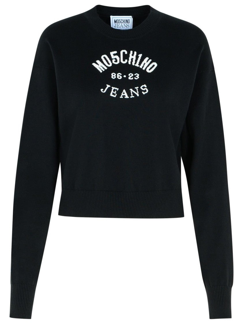Moschino Jeans Black Cotton Sweater
