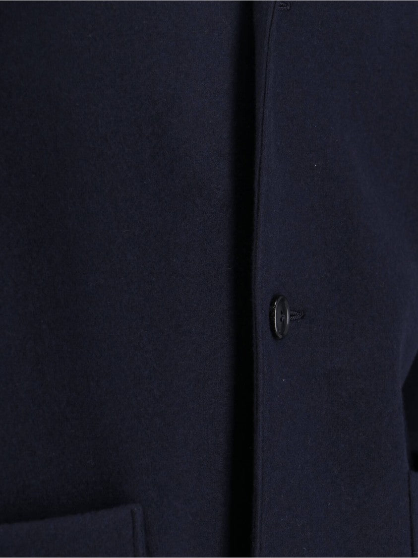 Zegna Wool-Cashmere Shirt Jacket – Navy Blue