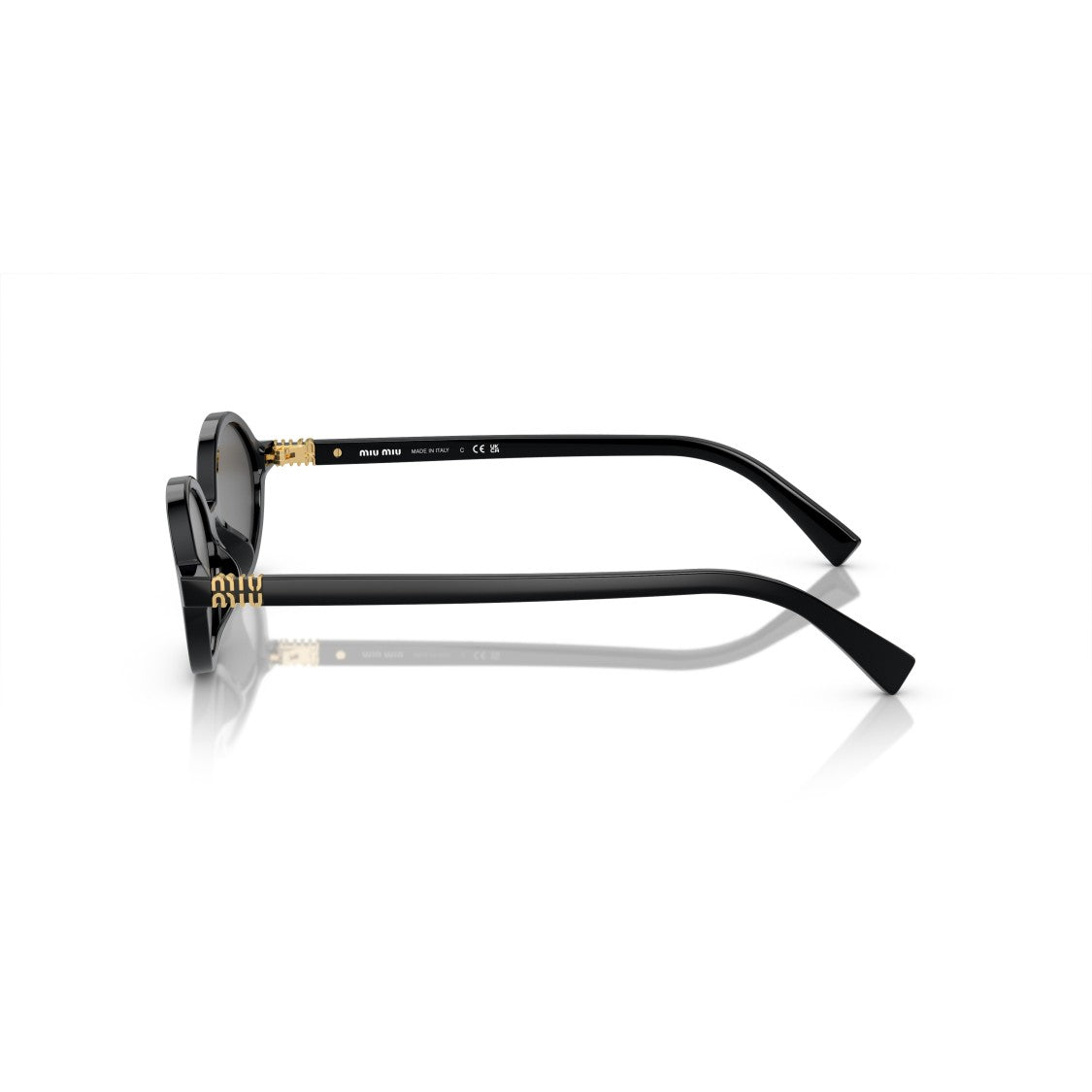 Miu Miu 0Mu 04Zs Oval-Frame Black Acetate Sunglasses
