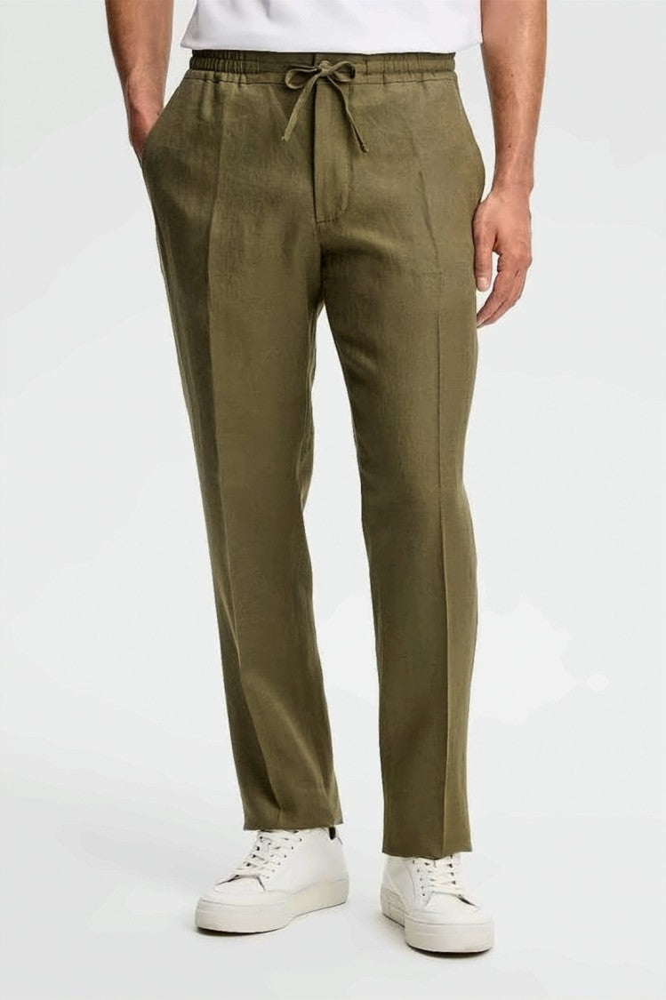 J Lindeberg Relaxed Fit Straight Pants With Elastic Waistband