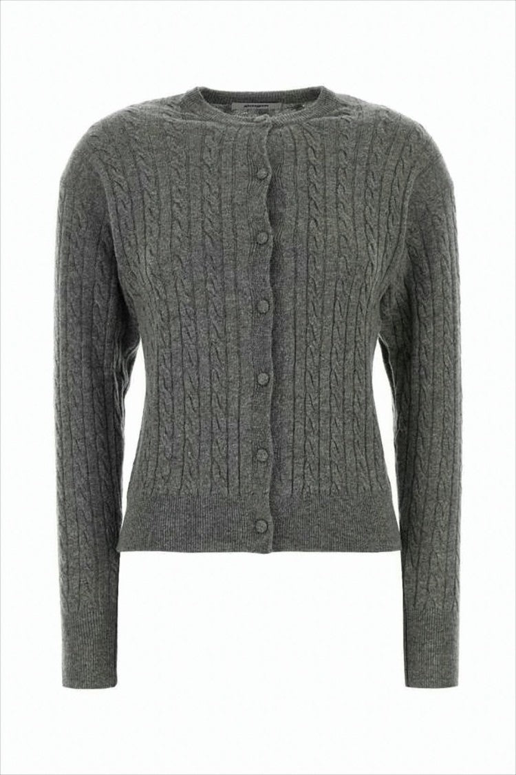 Gimaguas Cable Knit Cardigan With Ribbed Hem