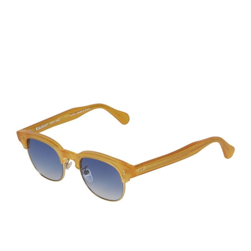 Kador Woody Cm Translucent Amber-Yellow Sunglasses With Gradient Blue Lenses