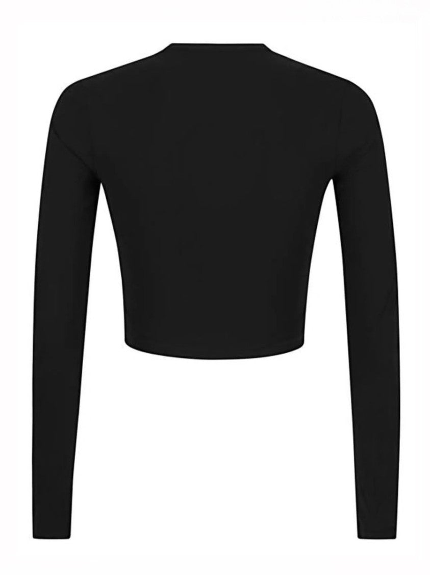 Jil Sander Cropped Top With Long Sleeves Polyamide Blouse