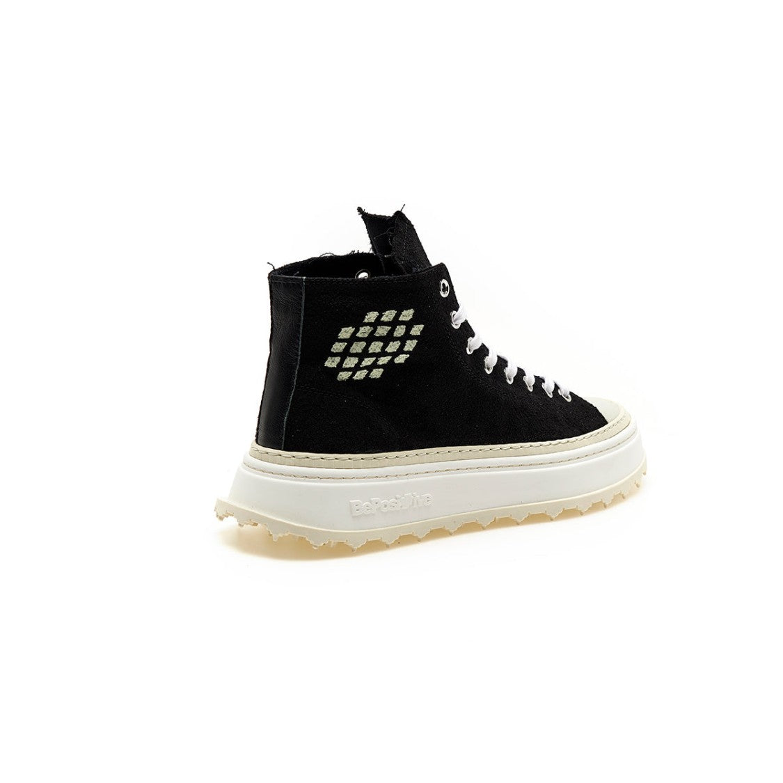 Bepositive Leather Canvas Mid-Cut Sneakers