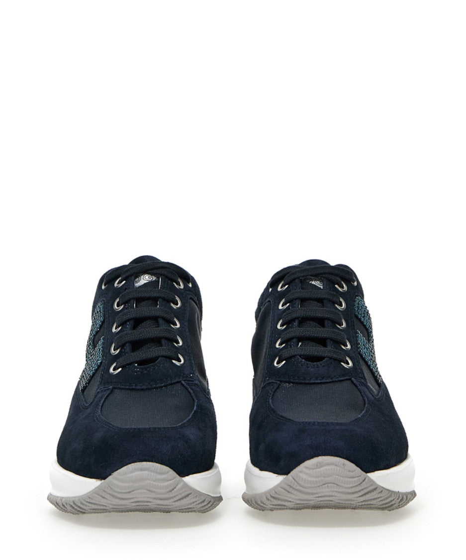 Hogan Dark Navy Suede Sneakers