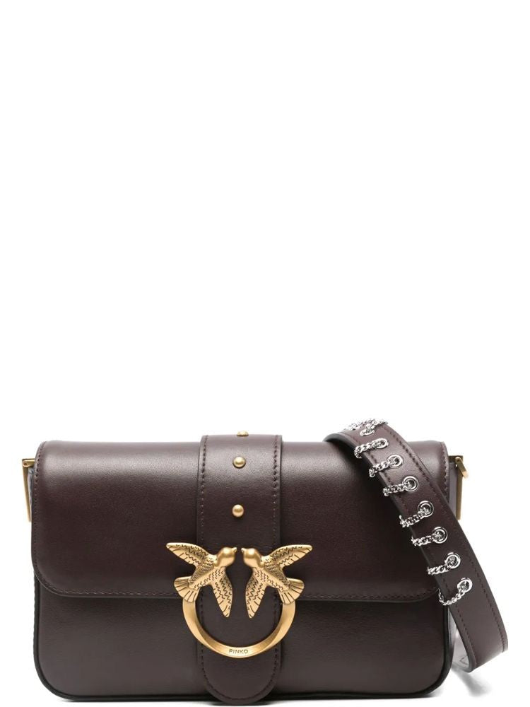 Pinko Mini Slouchy Shoulder Bag With Gold Clasp Detail