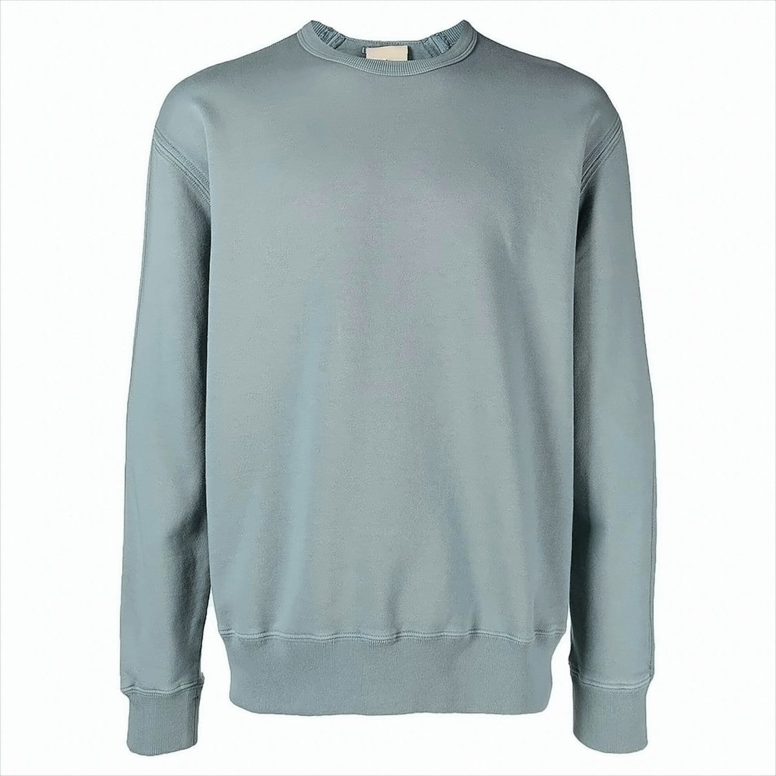 Ten C Blue-Grey Sweatshirt With Logo Patch Detail