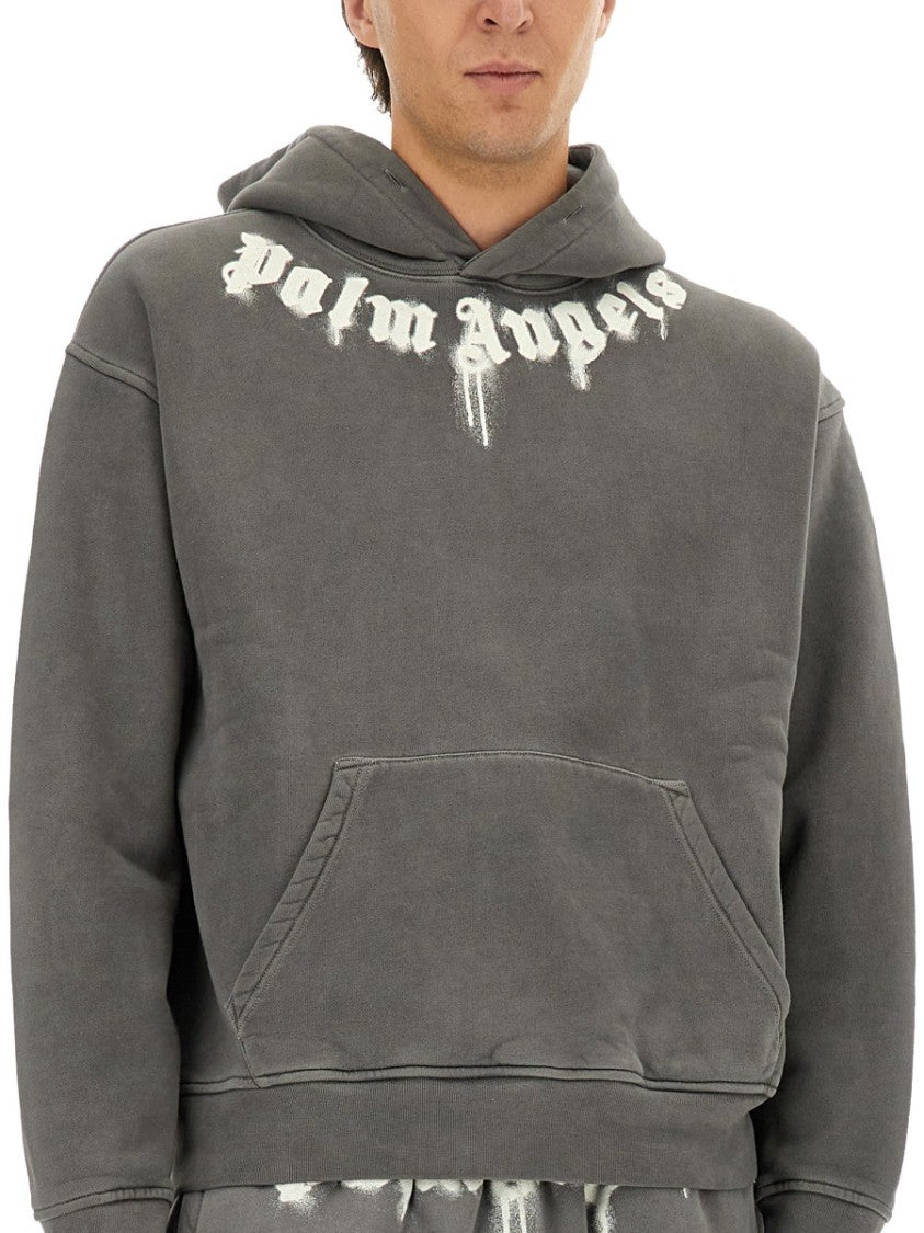 Palm Angels Relaxed Fit Hooded Sweatshirt