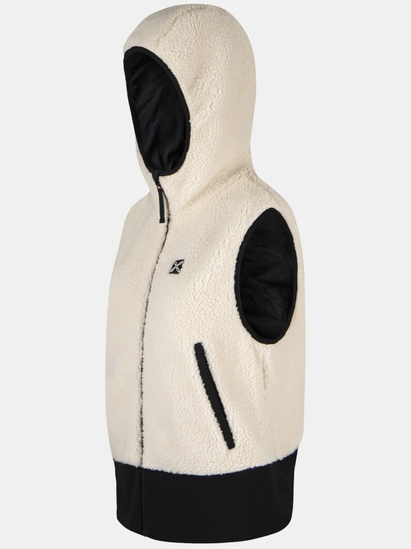 Montura Sleeveless Sherpa Vest With Contrast Detailing And Hood
