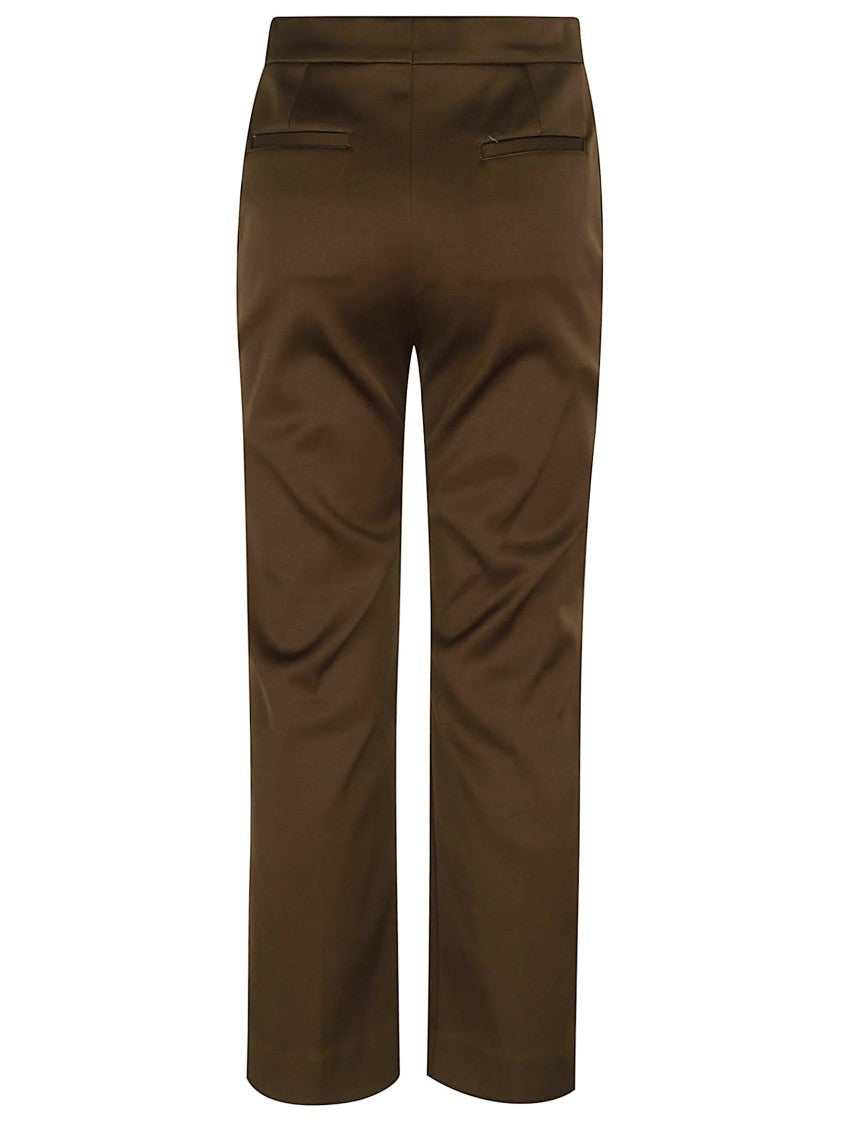 Tory Burch Ankle-Length Twill Trousers With Functional Pockets