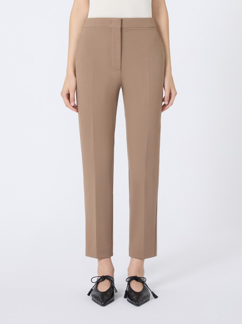 Max Mara Brown Pegno Tailored Cropped Slim Pants