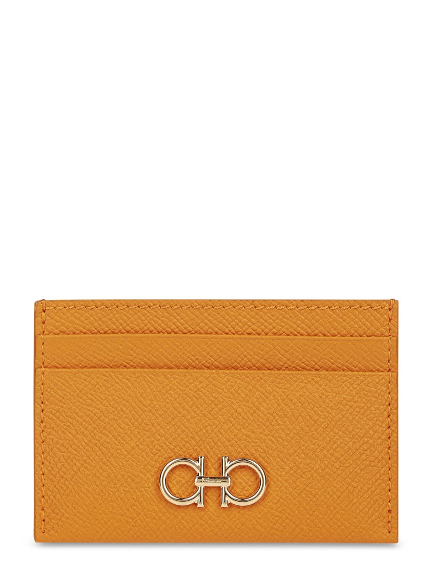 Ferragamo Textured Calfskin Wallet With Logo Emblem