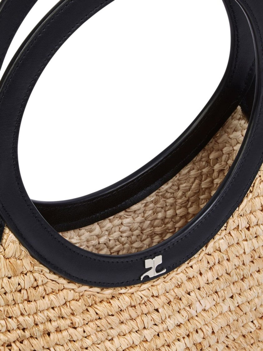 Courrèges Woven Sand Beige Open-Top Bag