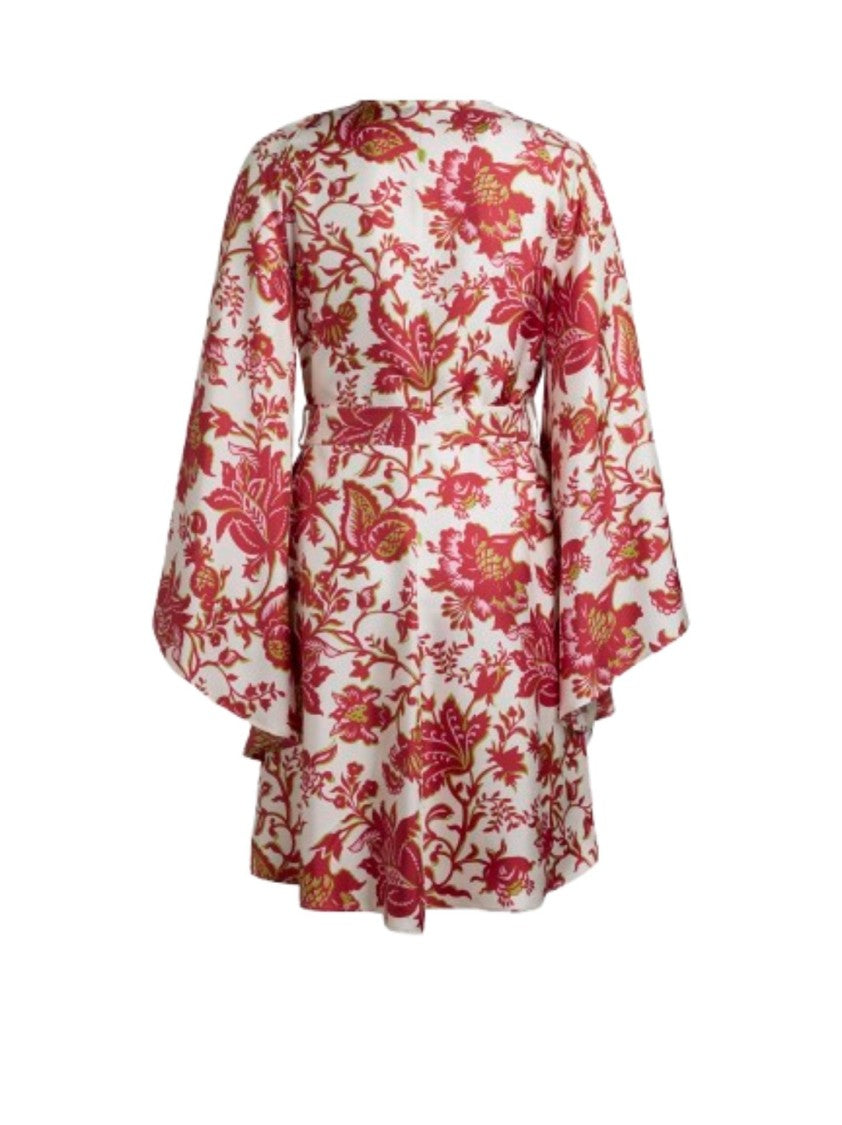 Etro V-Neck Silk Mini Dress With Butterfly Sleeves