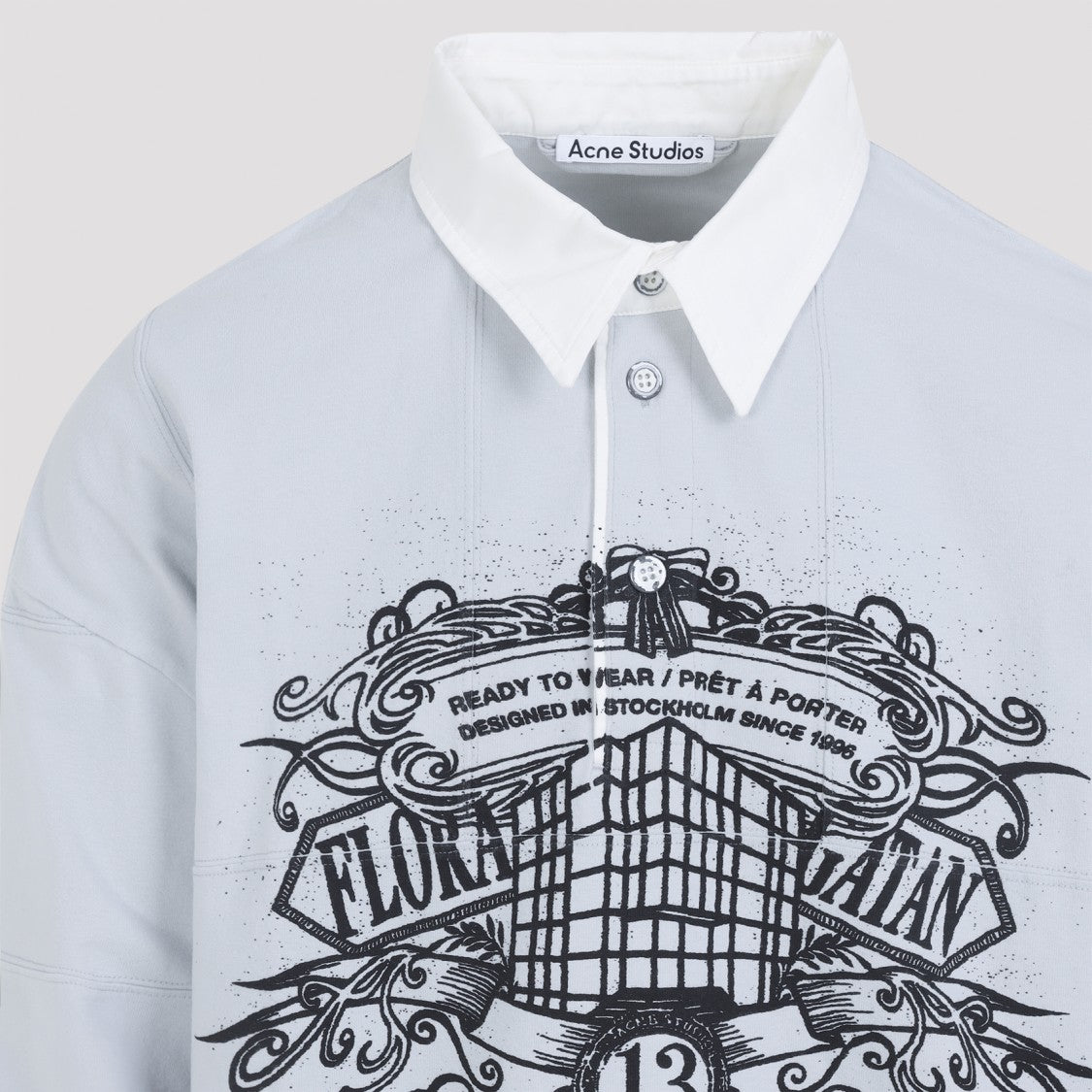 Acne Studios Long-Sleeve Shirt With Architectural Black Graphic