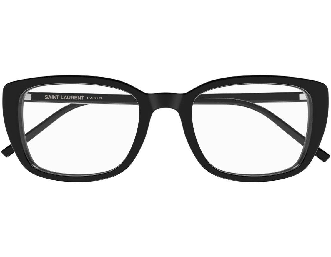 Saint Laurent Black Bold Oversized Square Acetate Eyeglasses