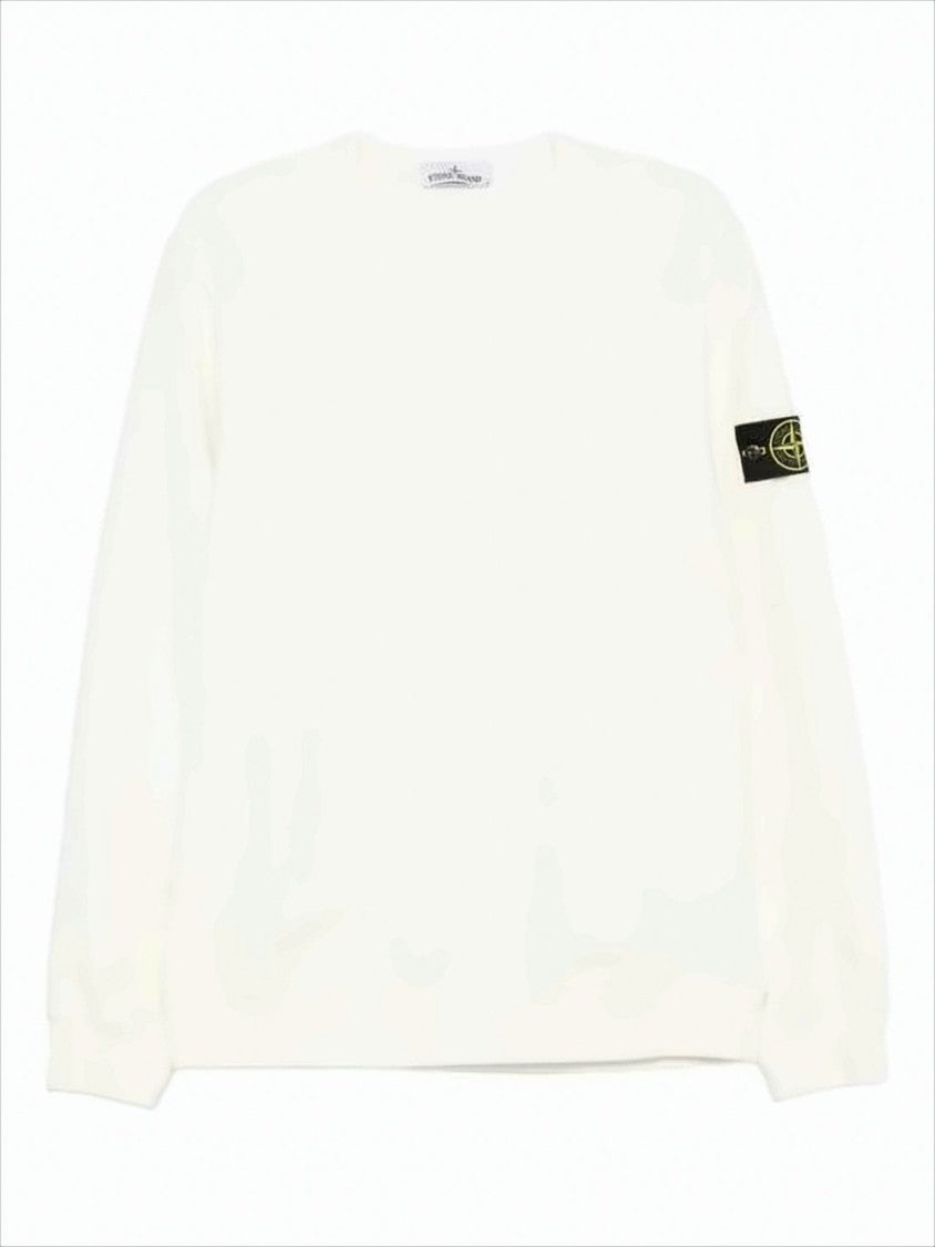 Stone Island Long-Sleeve Crew Neck Cotton T-Shirt With Patch Logo