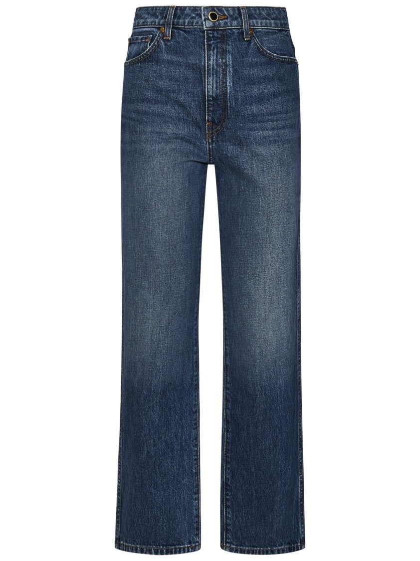 Khaite Faded Blue Cropped Jeans