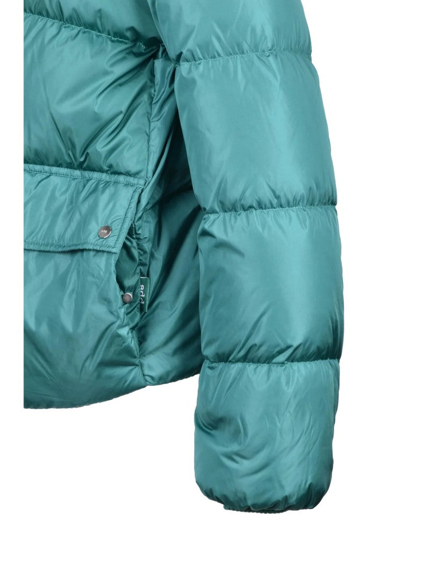 Add Short Padded Down Jacket With Detachable Hood And Functional Pockets