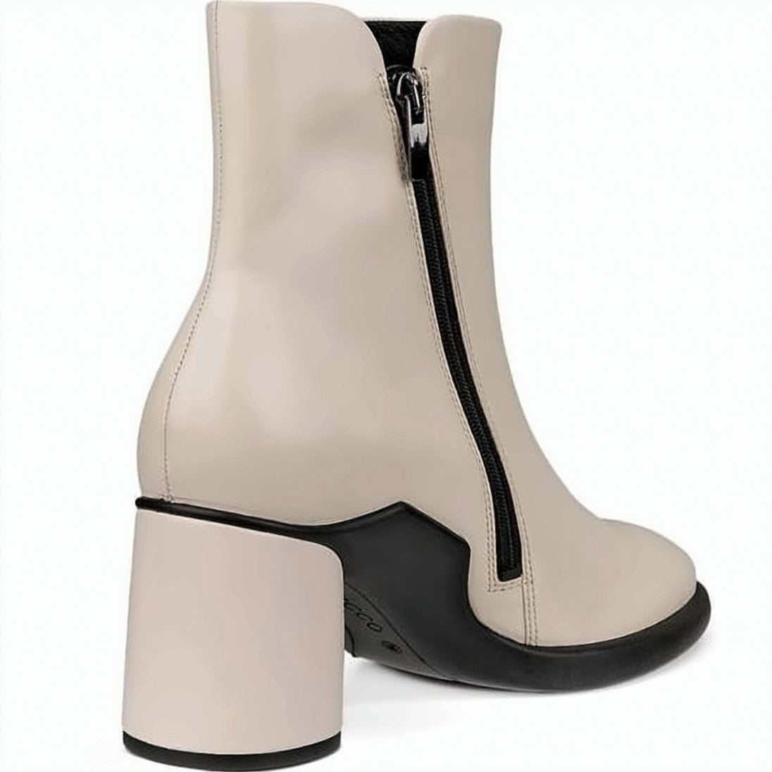 Ecco Ankle Boots With Smooth Rounded Toe And Mid-Height Block Heel