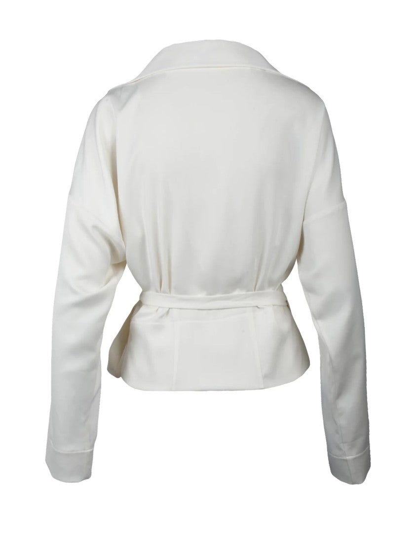 Philosophy Di Lorenzo Serafini Satin Robe Jacket - White