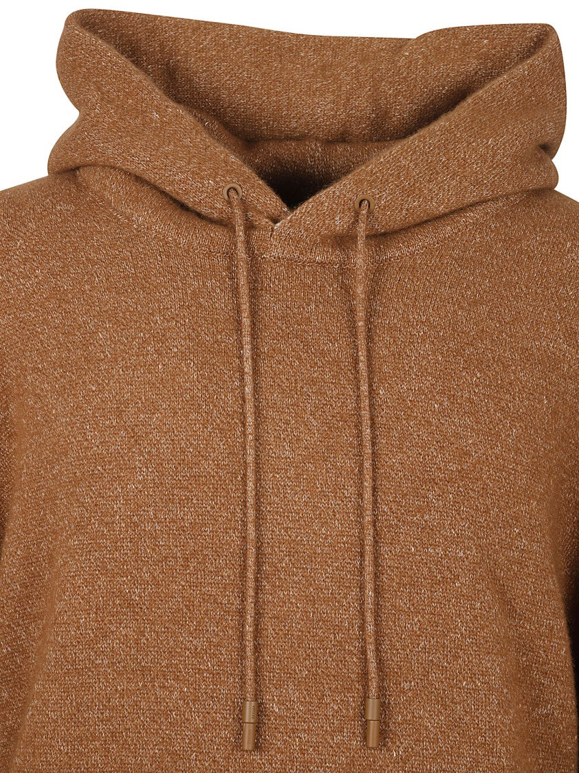 Zegna Relaxed Fit Brown Cashmere Blend Sweater