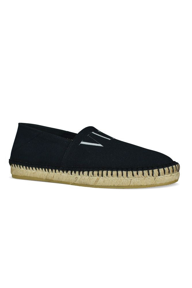 Valentino Garavani Navy Blue Canvas Espadrilles With Foldable Heel