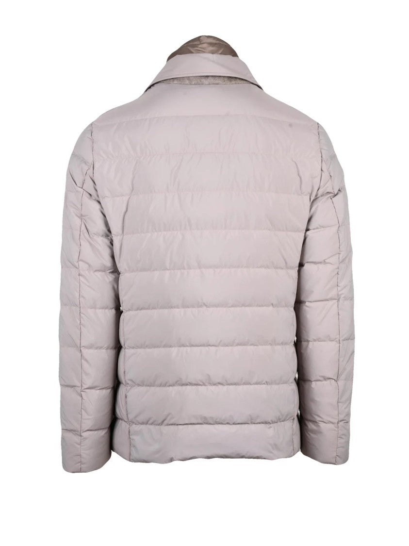 Seventy Taupe Quilted Removable Bib Polyamide Down Jacket