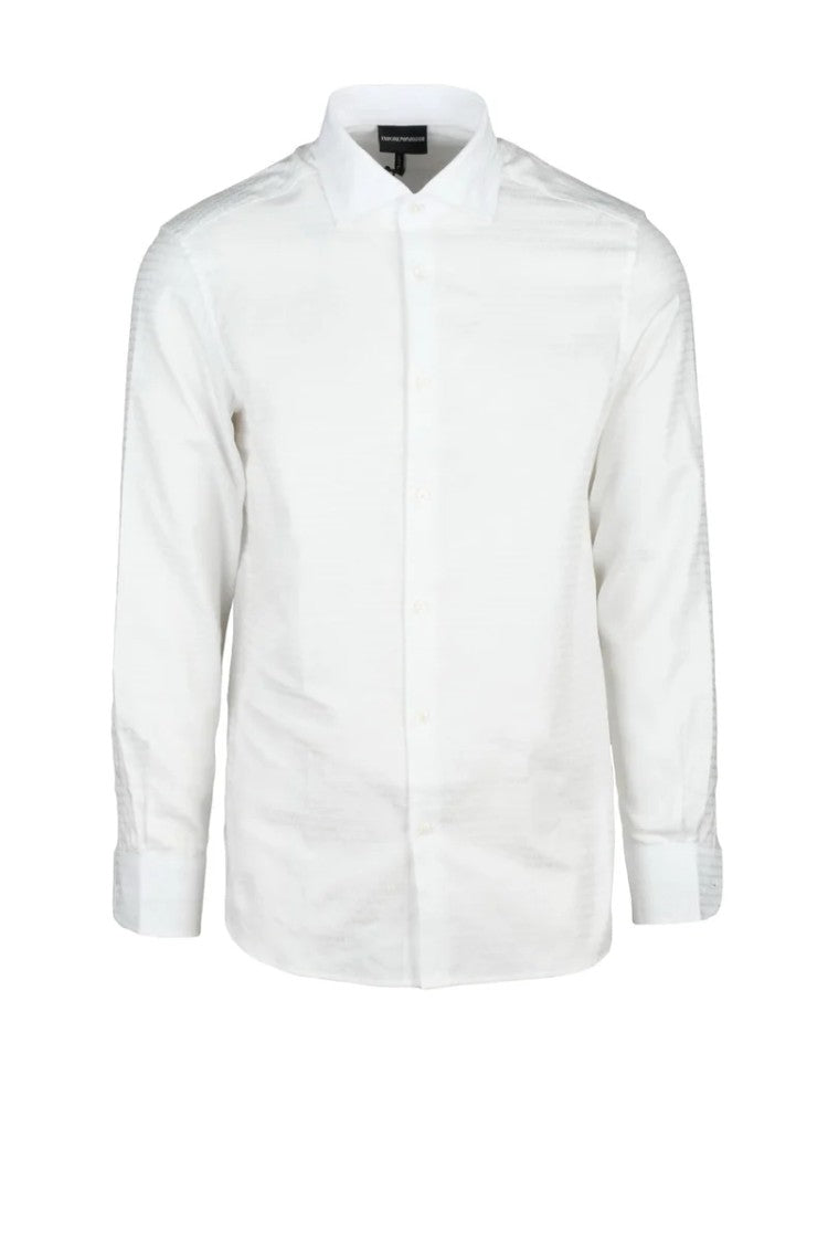 Emporio Armani White Regular Fit Cotton Men's Shirt