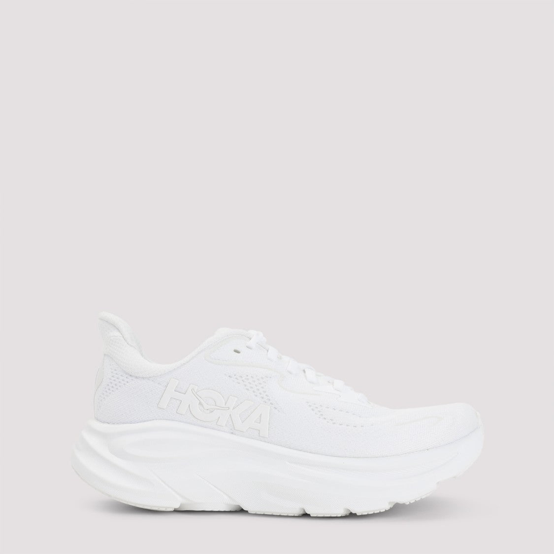 Hoka Streamlined White Sneakers With Cushioned Sole