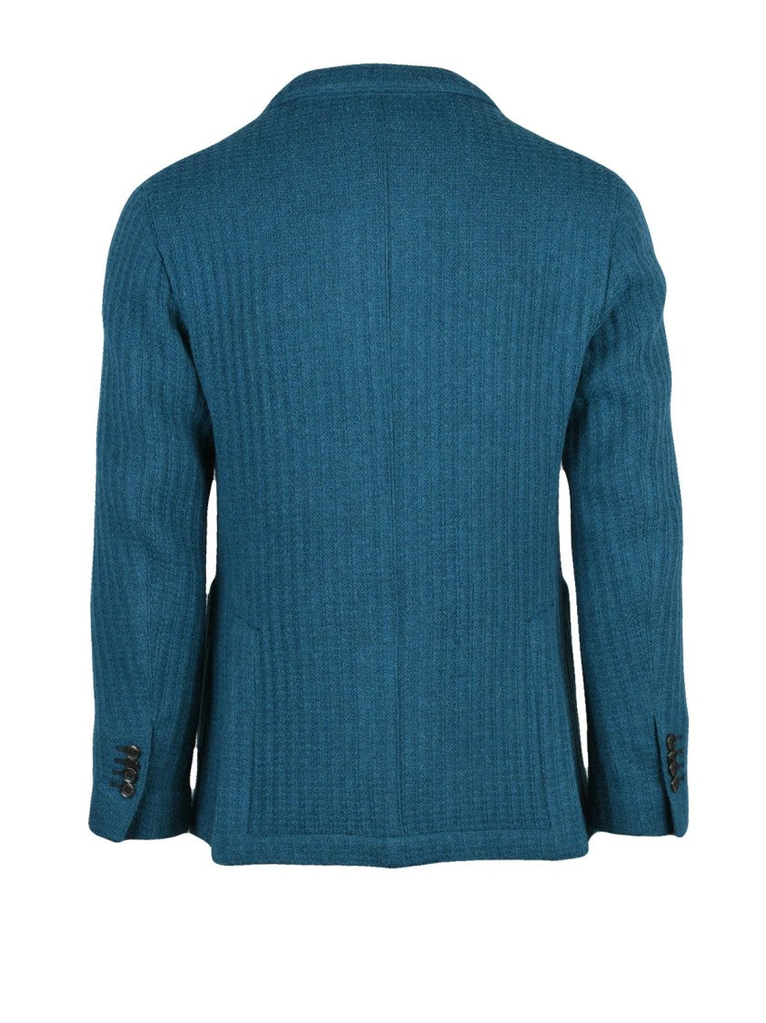 L.B.M. 1911 Knit Blazer With Ribbed Texture And Two-Button Closure