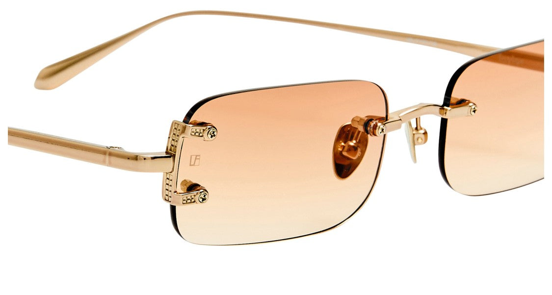 Linda Farrow Lfl Rimless Square Sunglasses With Gradient Amber Tint