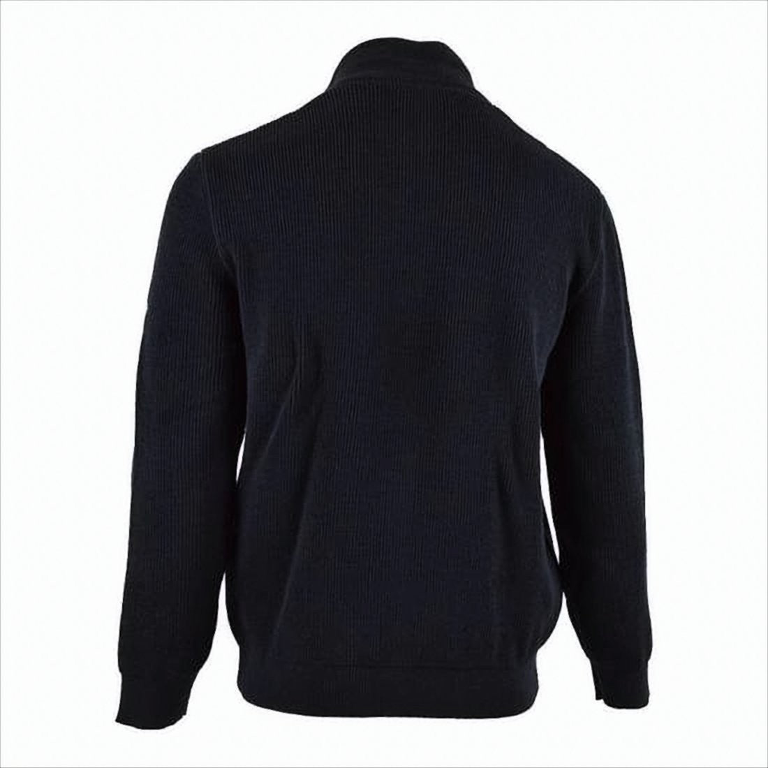 Saint James Ribbed Knit Turtleneck Sweater With High Collar And Three-Button Placket