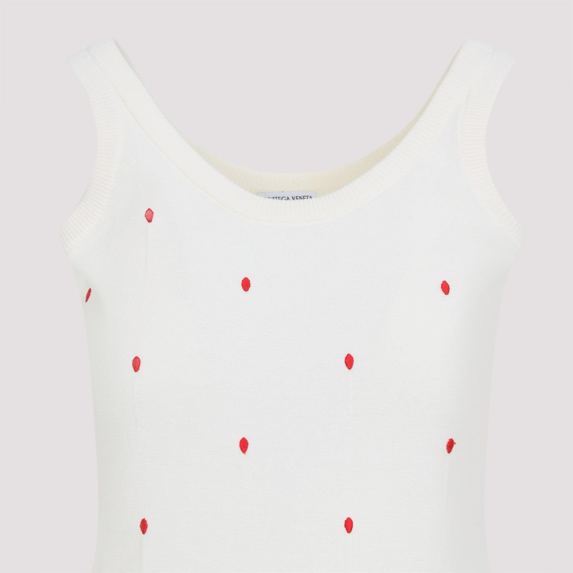 Bottega Veneta White Cotton-Blend Top With Playful Dot Detail