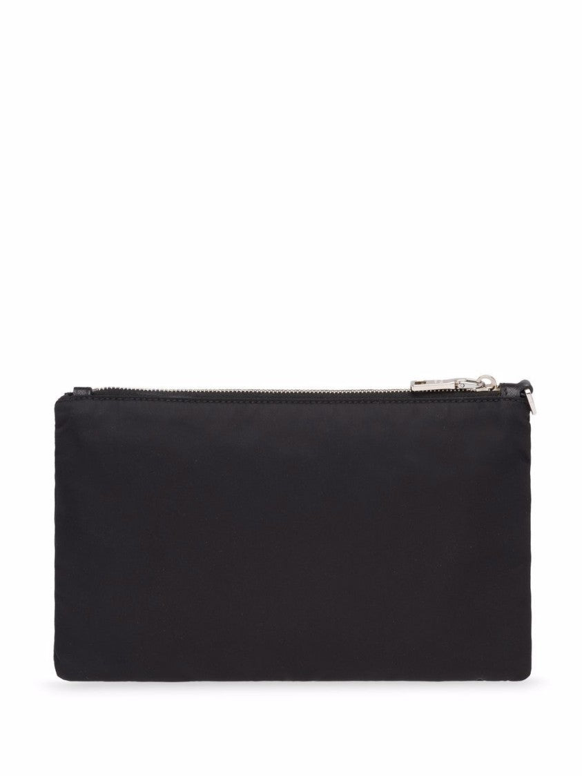 Prada Rectangular Clutch Bag With Silver Zipper
