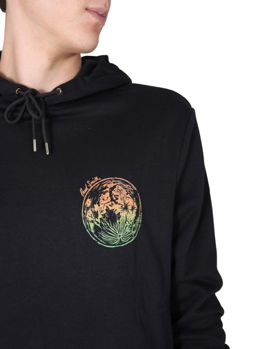 Paul Smith Graphic Print Hoodie With Drawstring Hood