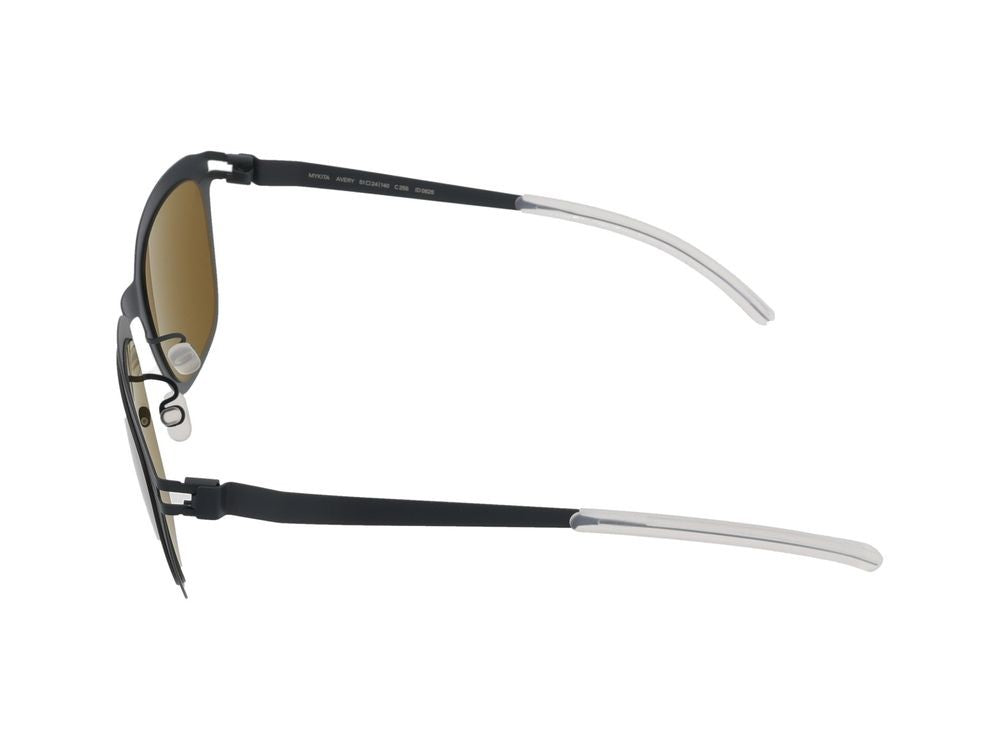 Mykita Matte Black Translucent Temple Rectangular Sunglasses