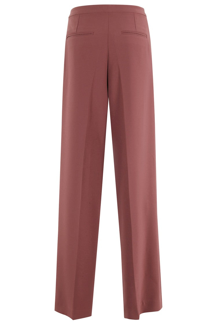 Isabelle Blanche High-Waisted Straight Leg Pants In Rich Mahogany