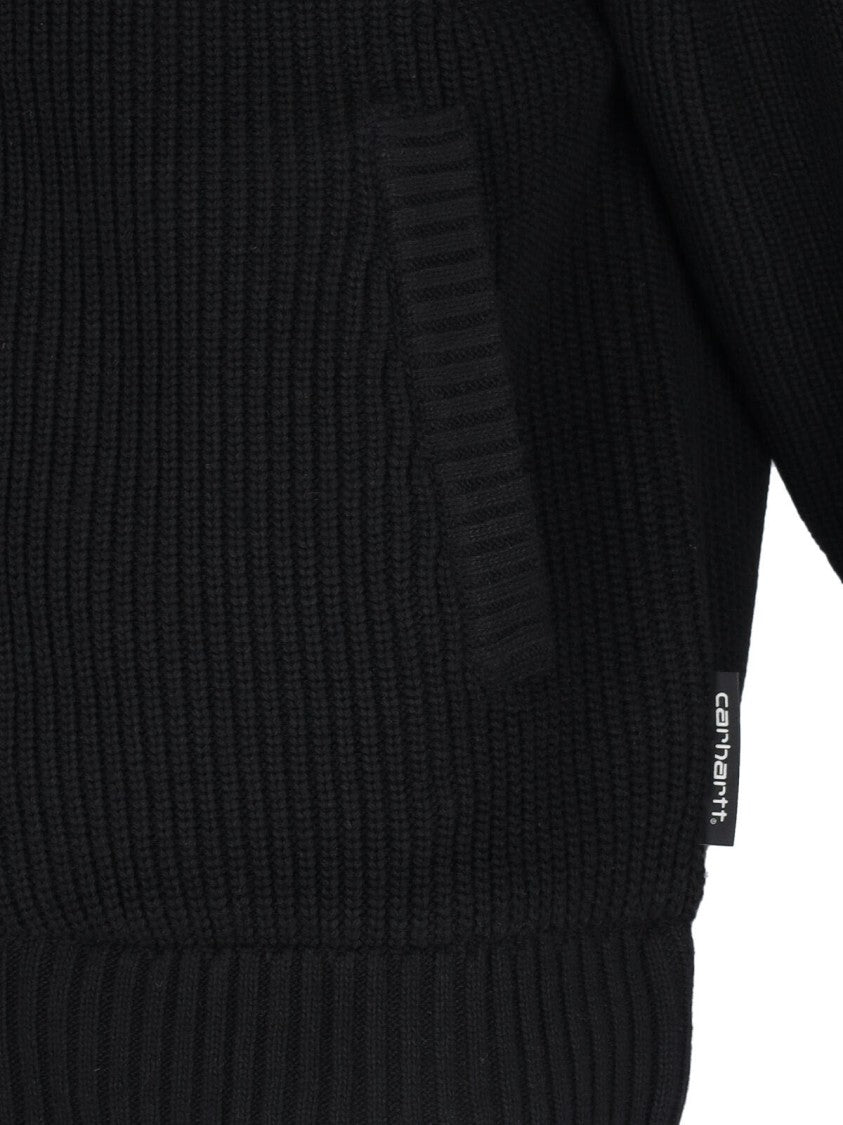 Carhartt Wip Black Banley High-Neck Ribbed Wool-Blend Sweater
