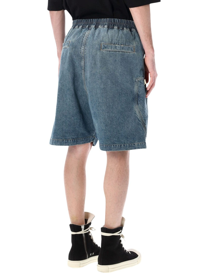 Drkshdw By Rick Owens Indigo Denim Bauhaus Pods Cargo Shorts