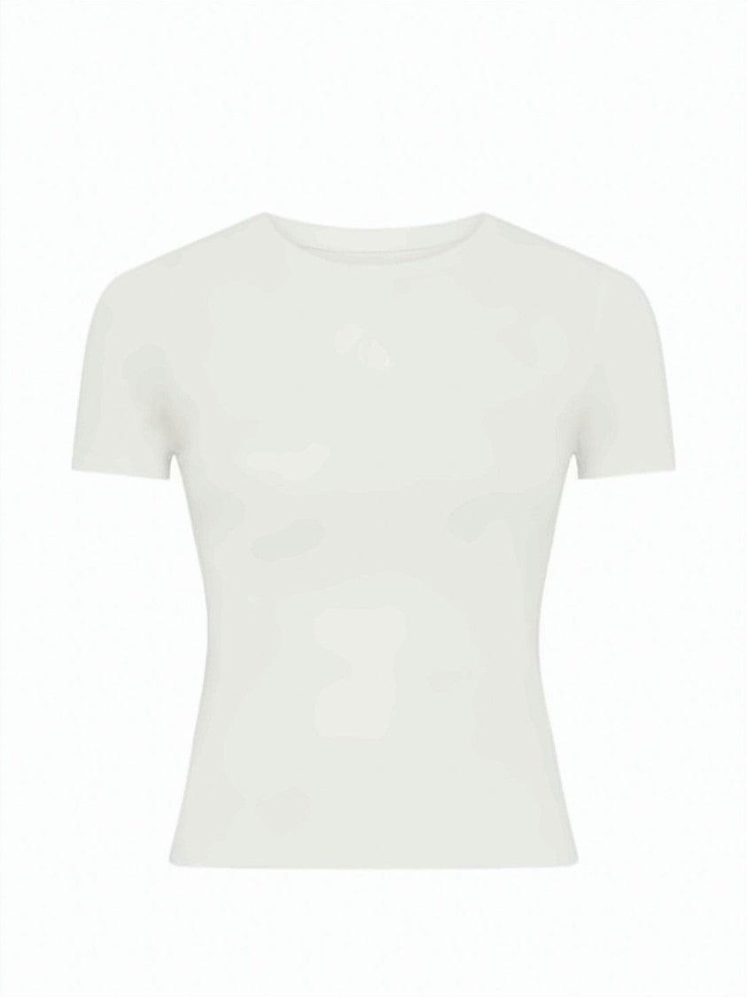 Marine Serre Short-Sleeve Top With Crescent Moon Pattern