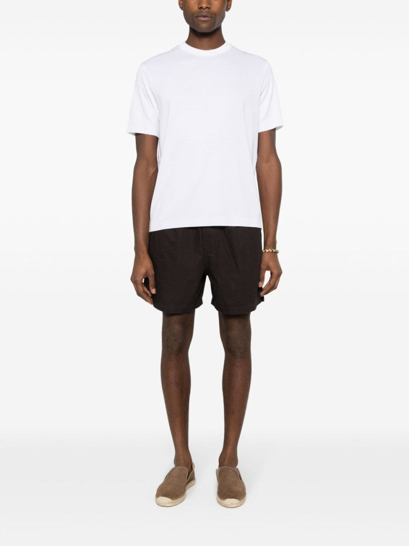 Herno White Stretch-Jersey Ribbed T-Shirt