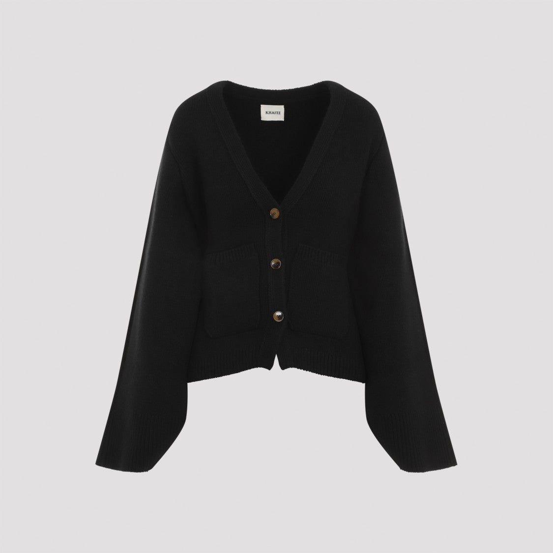 Khaite Scarlet Black Cashmere Cardigan