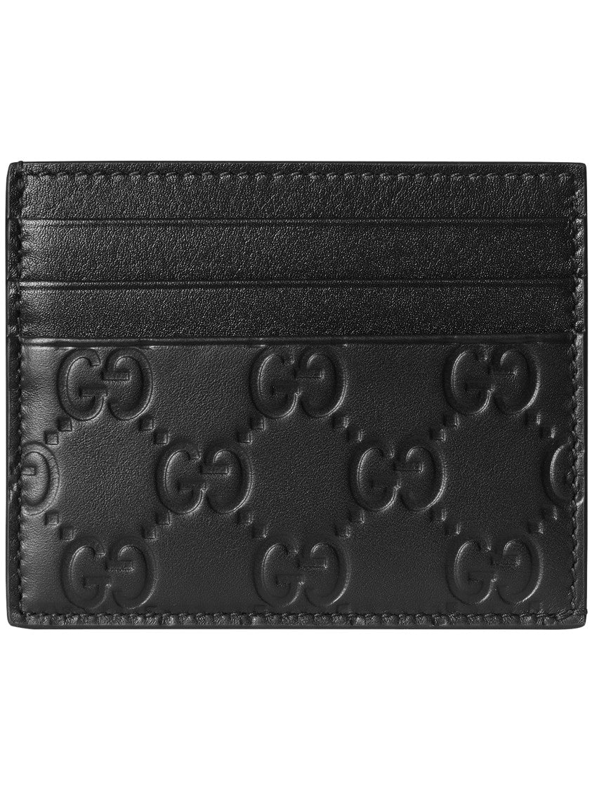 Gucci Black Arabella Embossed Leather Card Case
